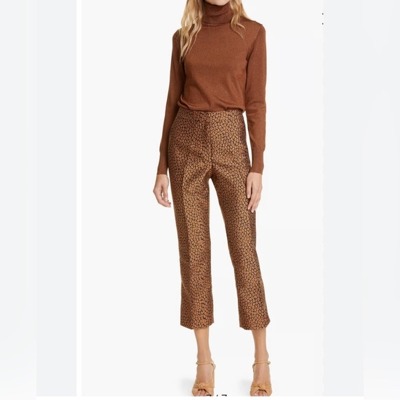 kate spade Pants - KATE SPADE Flora Leopard Jacquard Crop Trousers In Black size 0 NJMUA804